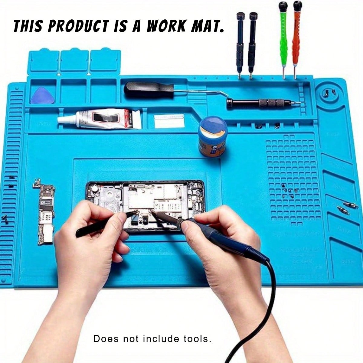 Electronics Repair Workbench - Een hittebestendige siliconen soldeerpad met magnetische