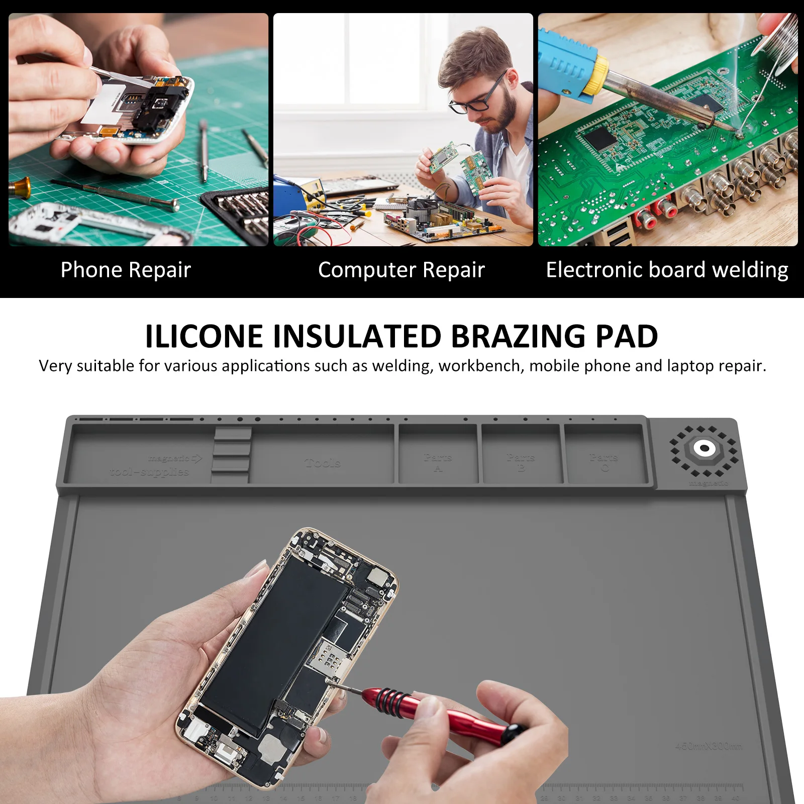 Soldeerstation Mat Siliconen W - Electronics Repair Workstation recensie en prijs